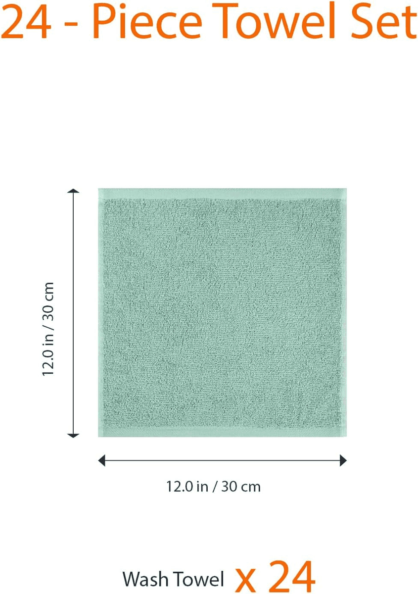 Amazon Basics Cotton Washcloths, Seafoam Green, 24-Pack image 4