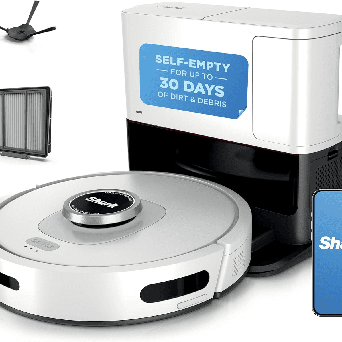 Shark Matrix Clean Robot Vacuum Cleaner with Powerful Suction for Pet Hair, Rugs, Carpets & Hard Floors Self-Empty Base 60-Day Capacity Voice Contr...