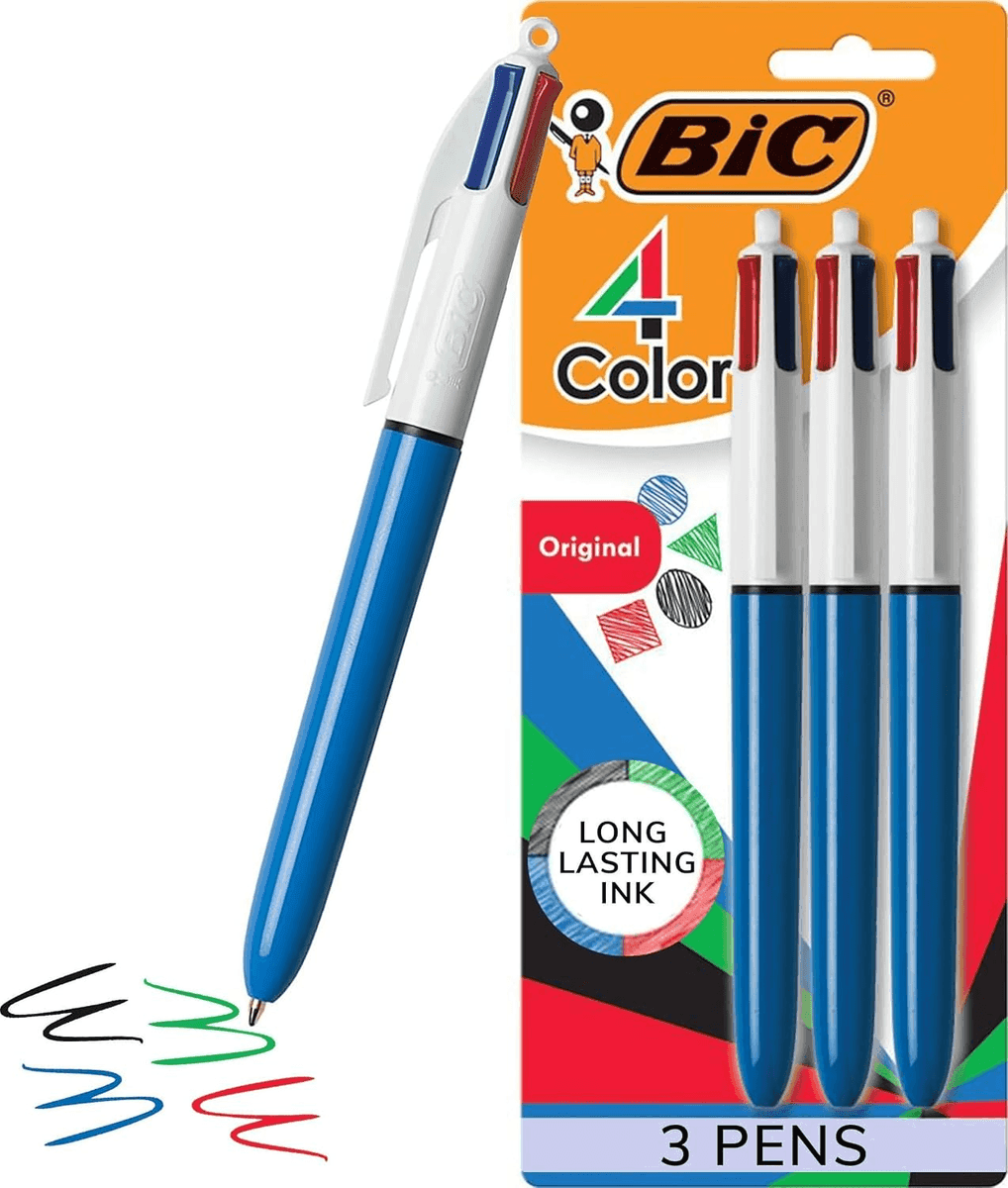 BIC 4-Color Retractable Ballpoint Pens, 3-Pack for $4.62