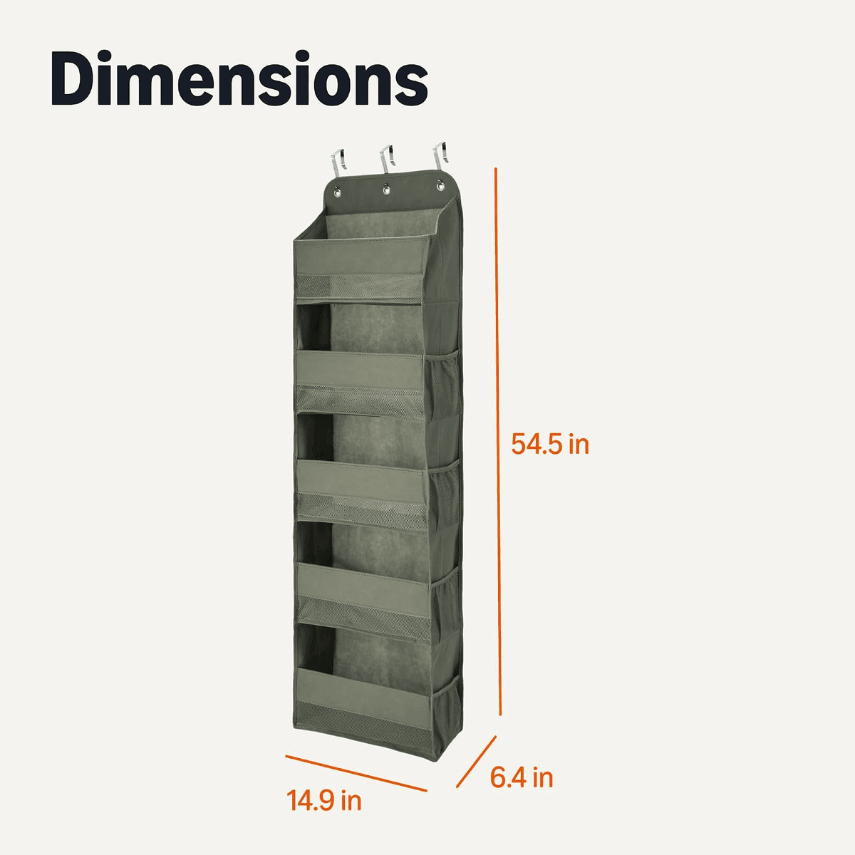 Amazon Basics 5-Tier Over-the-Door Shoe Organizer - Dark Grey image 2