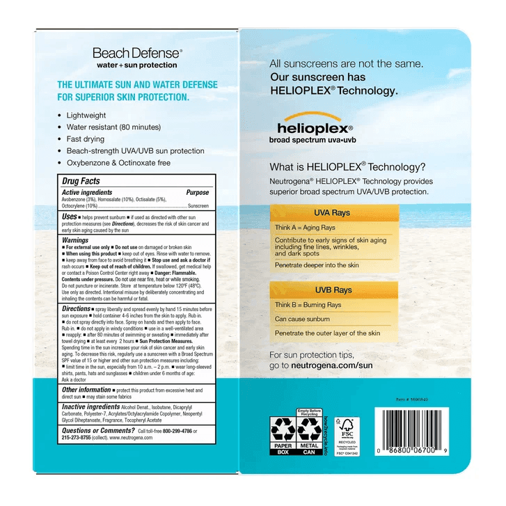 Neutrogena Beach Defense Sunscreen Spray SPF 60+, 8.5 oz, 2-pack image 2