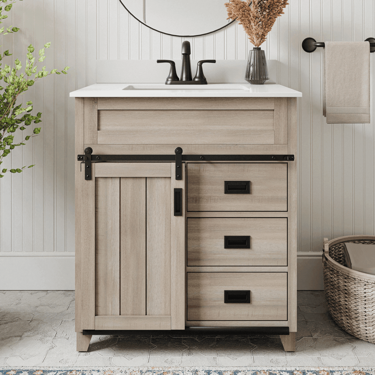 Style Selections Morriston 30-Inch Bathroom Vanity with Sink