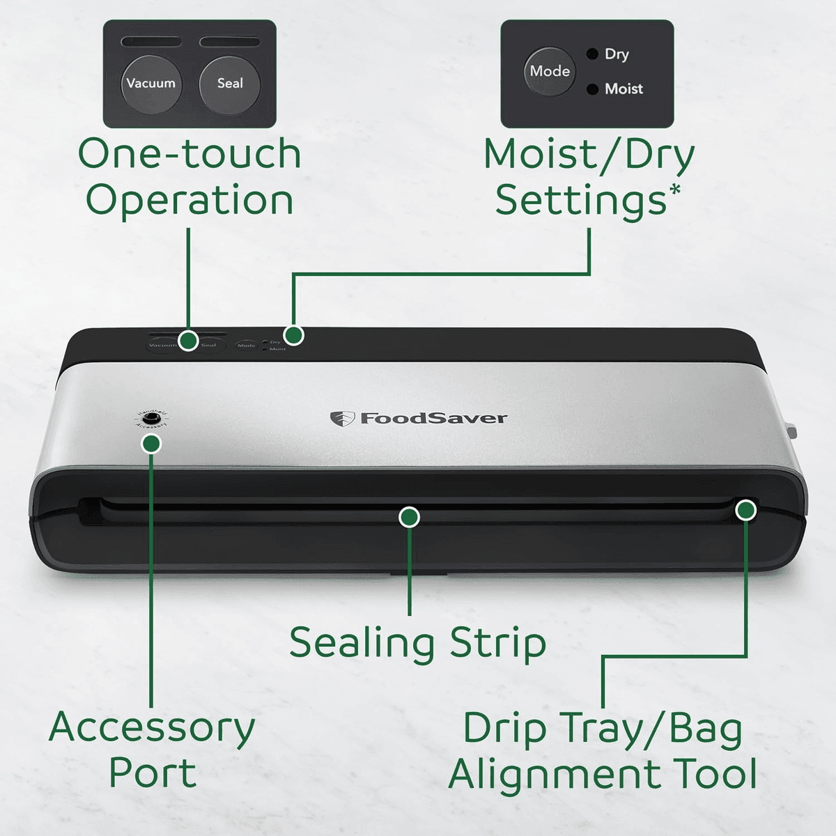 FoodSaver PowerVac Compact Vacuum Sealer VS0150 with Starter Bags image 5