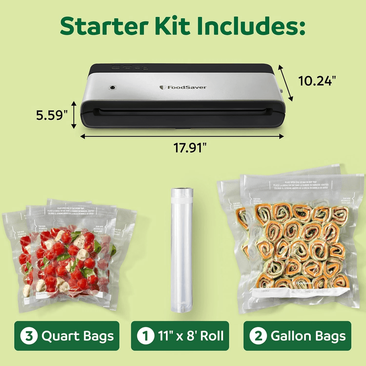 FoodSaver PowerVac Compact Vacuum Sealer VS0150 with Starter Bags image 3