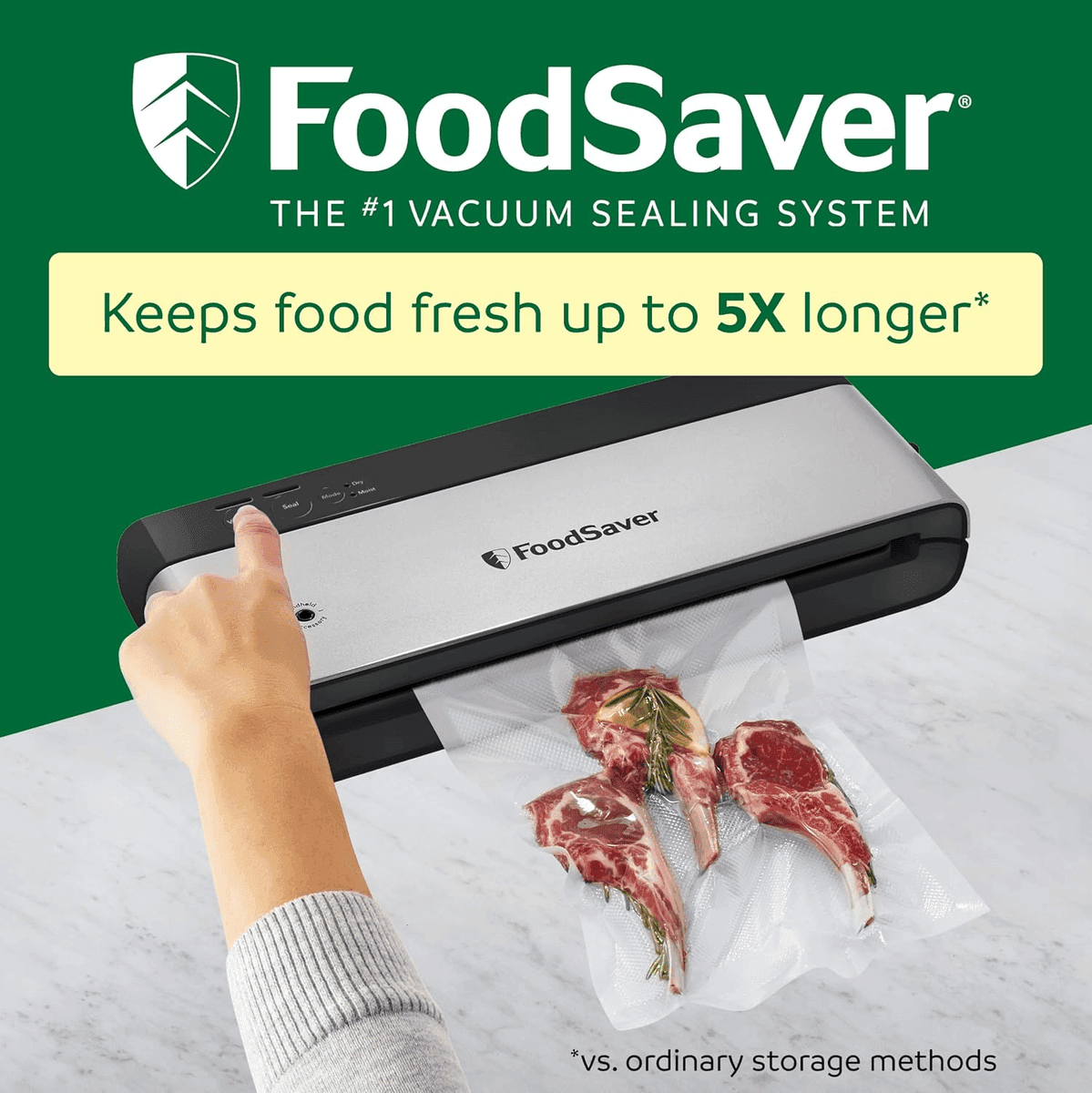 FoodSaver PowerVac Compact Vacuum Sealer VS0150 with Starter Bags image 2