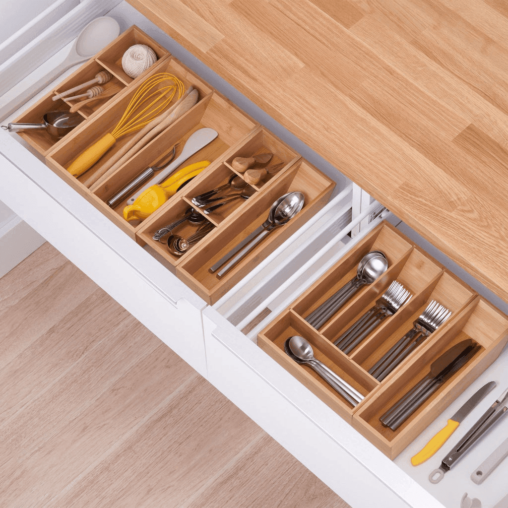 TRINITY 6-Piece Bamboo Drawer Organizer Set