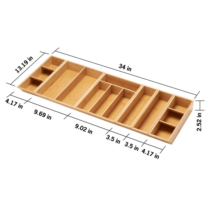 TRINITY 6-Piece Bamboo Drawer Organizer Set image 2