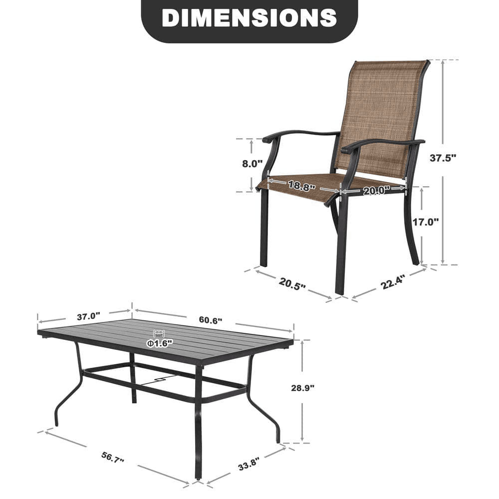 Nuu Garden 7-Piece Metal Outdoor Patio Dining Set image 2