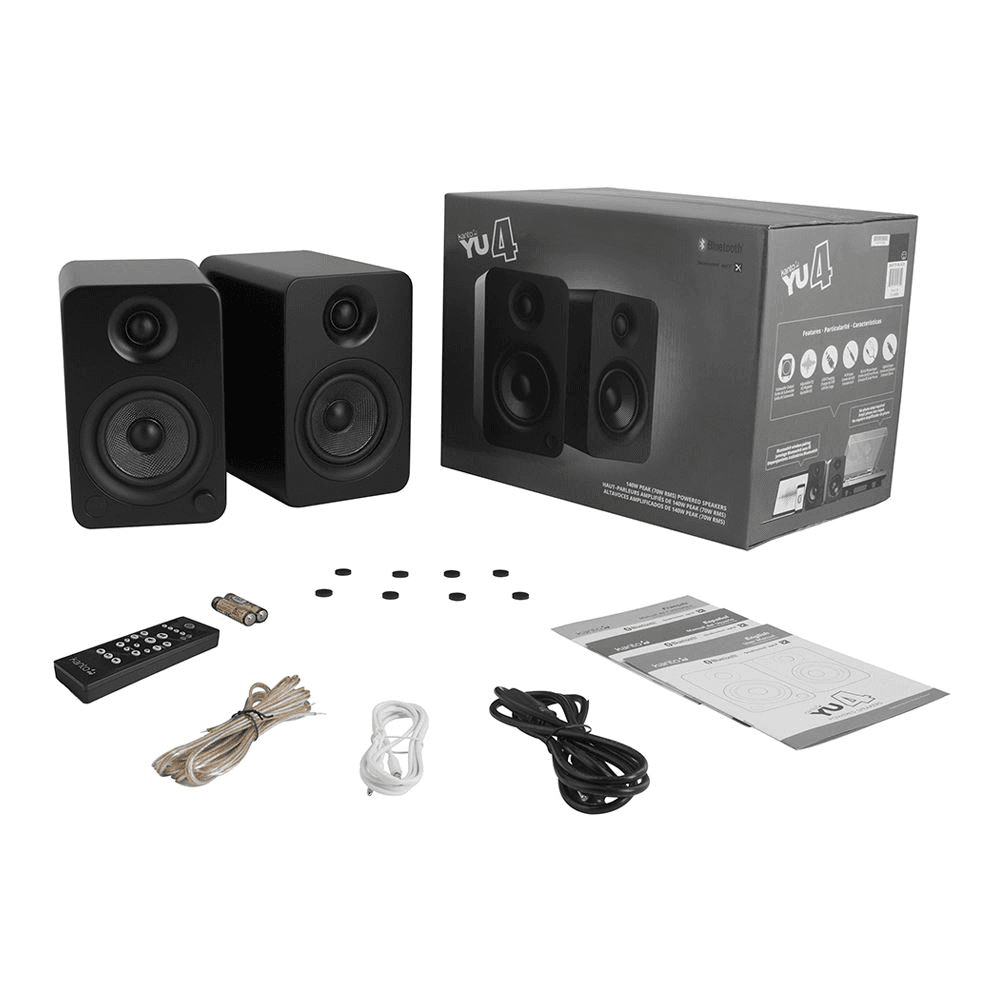 Kanto YU4 140W Powered Bluetooth Bookshelf Speakers - Matte Black Pair image 3