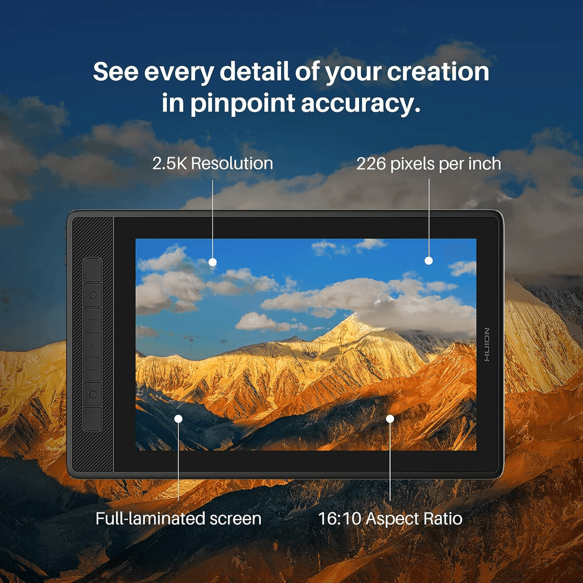 HUION Kamvas Pro 13 2.5K QHD+ Drawing Pen Display image 2