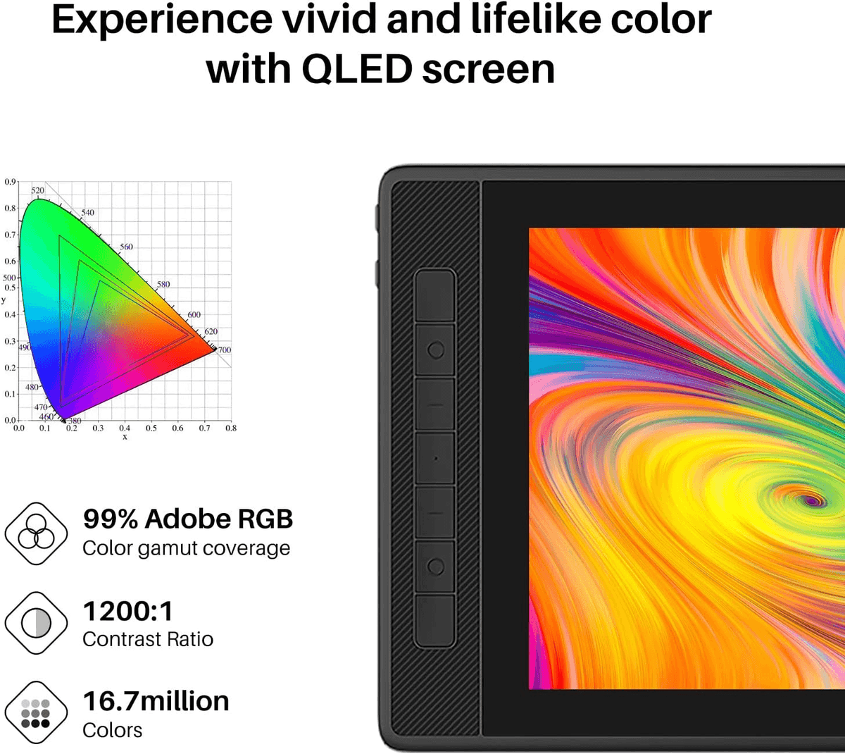 HUION Kamvas Pro 13 2.5K QHD+ Drawing Pen Display image 3