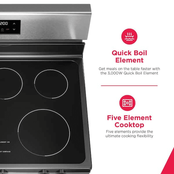 Frigidaire 30 in. 5-Element Freestanding Electric Range in Stainless Steel image 4