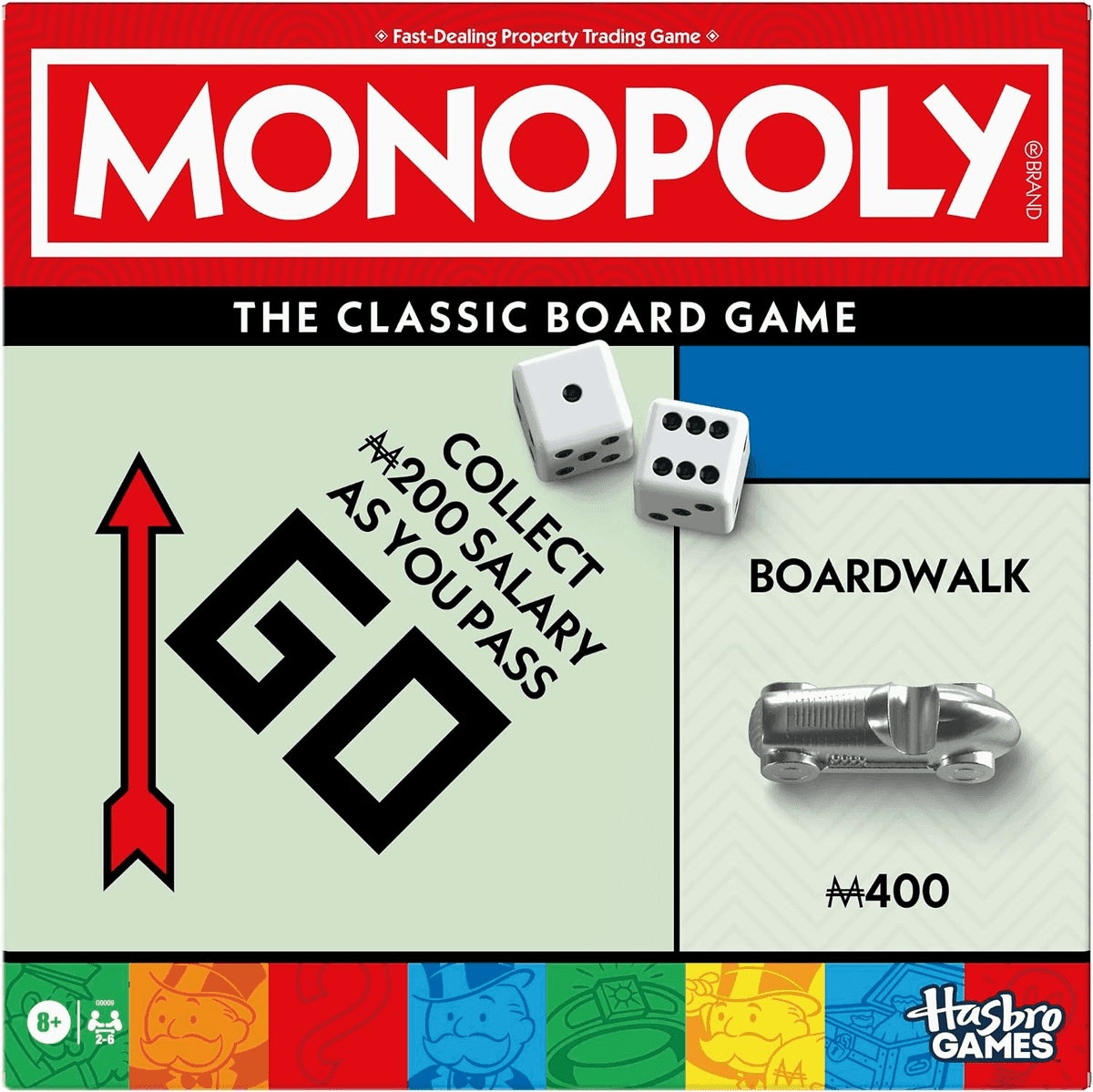 Hasbro Gaming Monopoly Board Game with Storage Tray