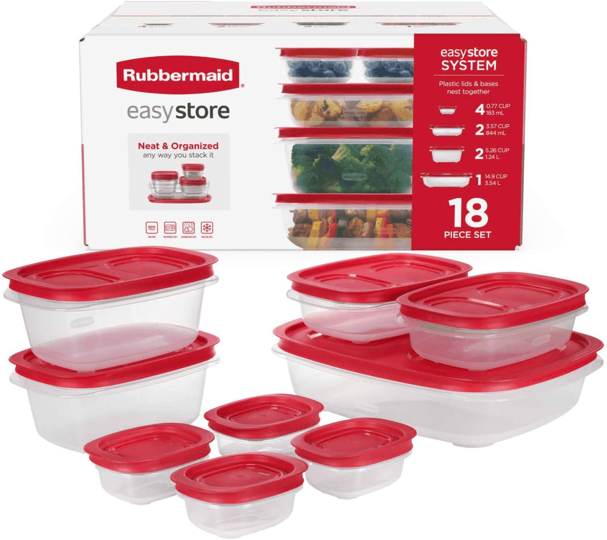 Rubbermaid EasyStore 18-Piece Food Storage Container Set