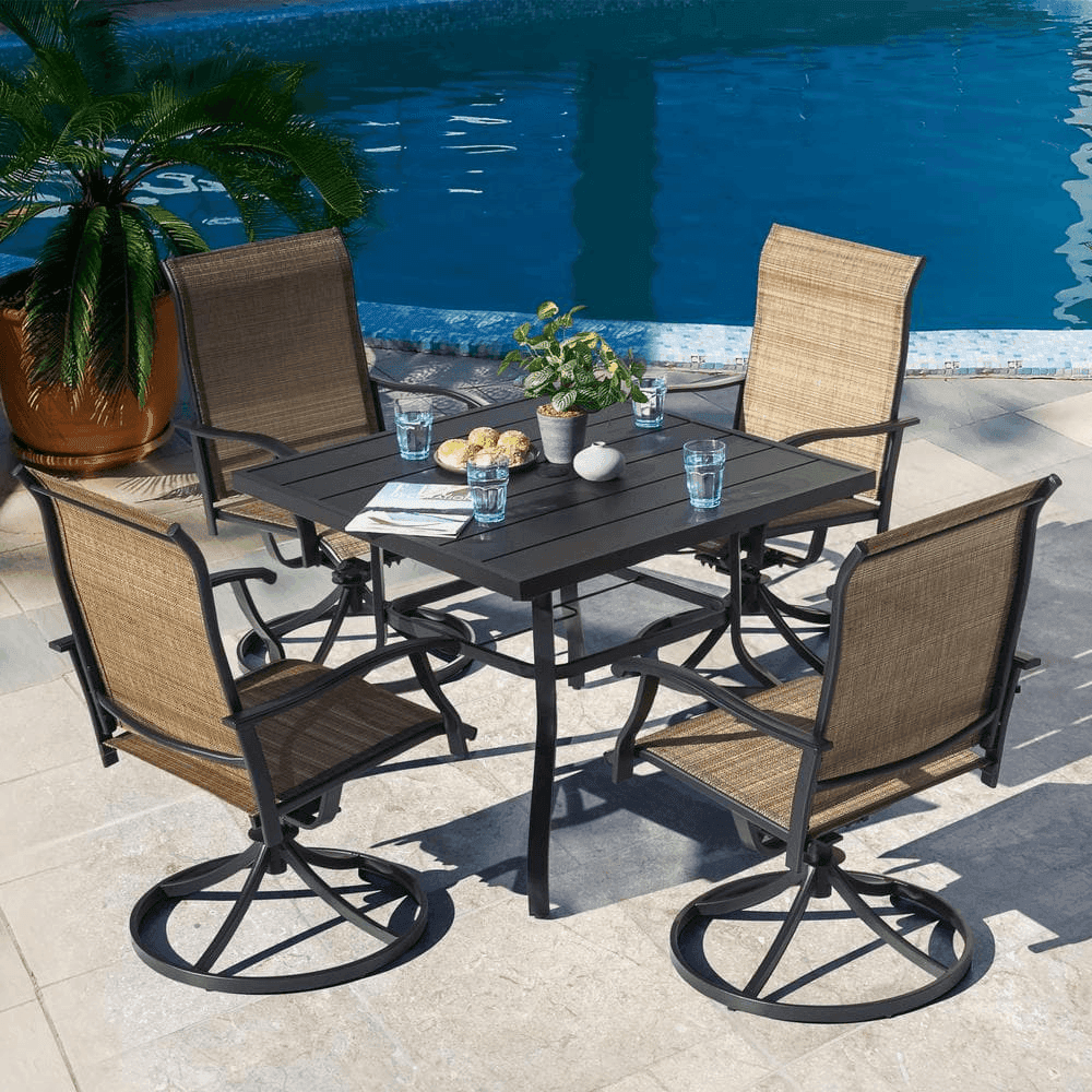 Nuu Garden 5-Piece Steel Sling Patio Dining Set