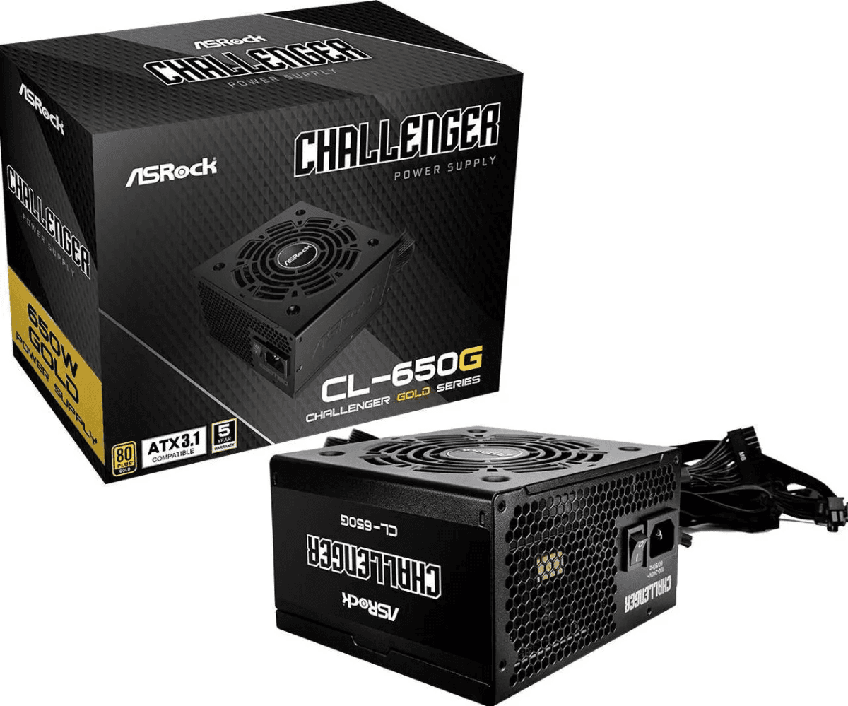 ASRock Challenger CL-650G 650W 80 Plus Gold ATX 3.1 Power Supply