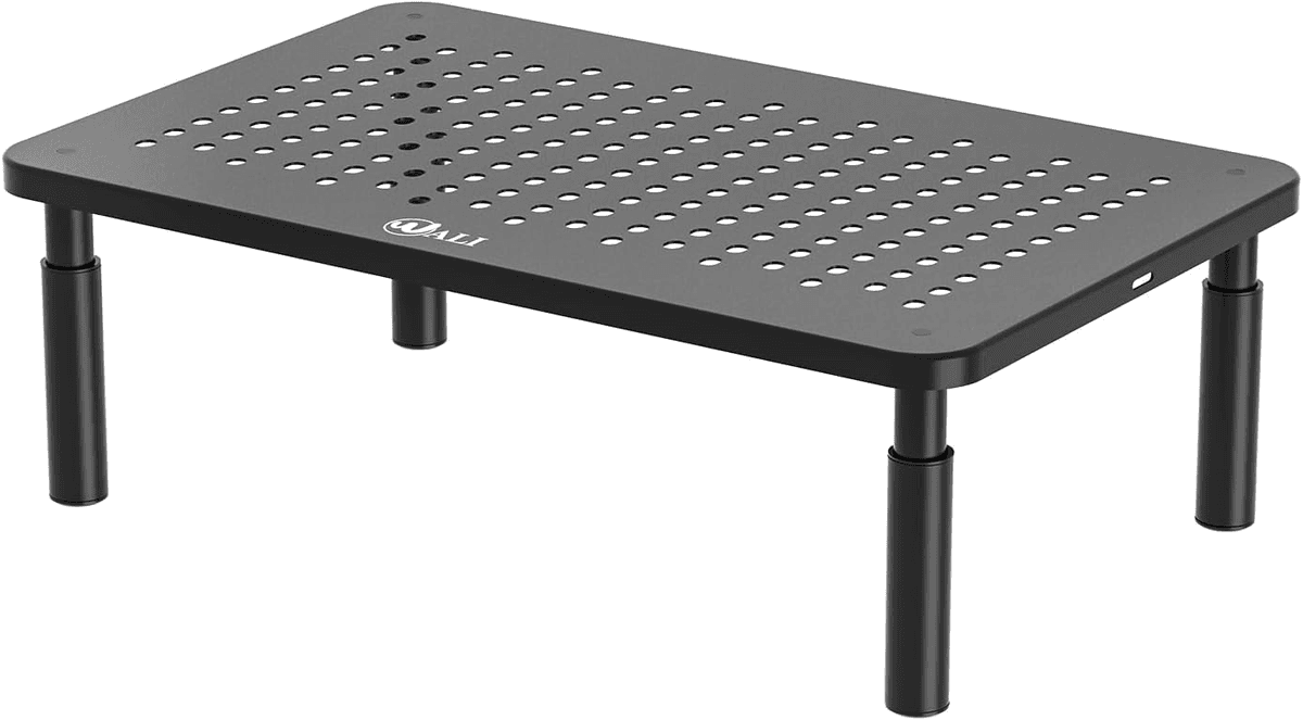 WALI Adjustable Metal Monitor Stand Riser - Black
