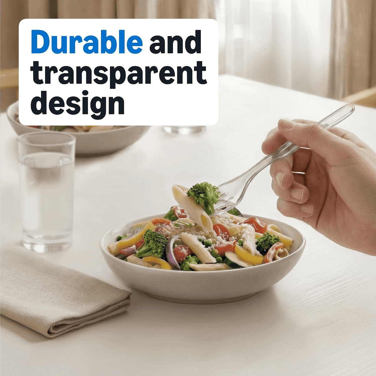 Amazon Basics Clear Plastic Forks 100-Count image 3