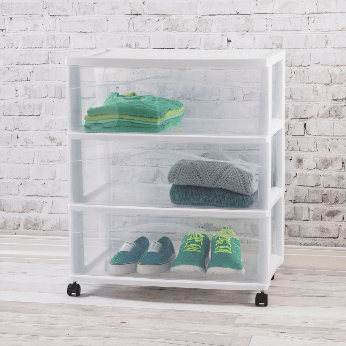Brightroom 3-Drawer Wide Storage Cart - White image 3