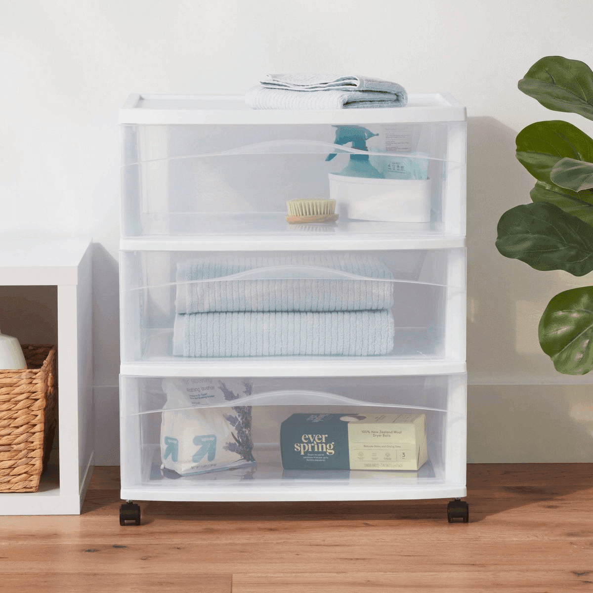 Brightroom 3-Drawer Wide Storage Cart - White image 2