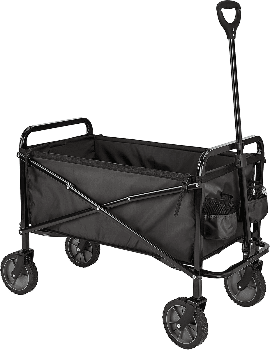 Amazon Basics Collapsible Utility Wagon, 265 lb Capacity - Black