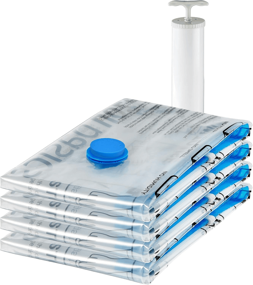Amazon Basics X-Jumbo Vacuum Storage Bags with Hand Pump, 4-Pack