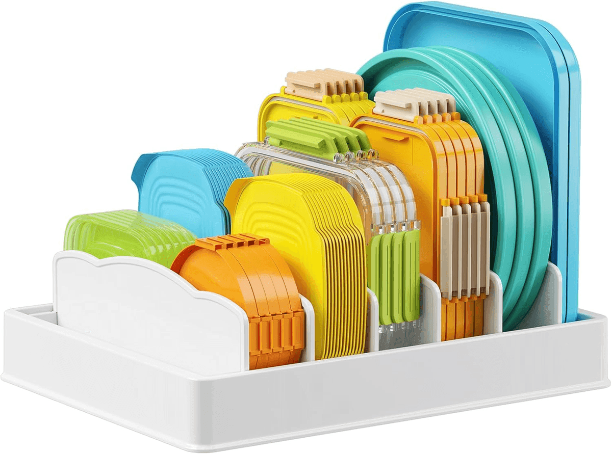 Lifewit Kitchen Cabinet Lid Organizer with 6 Adjustable Dividers