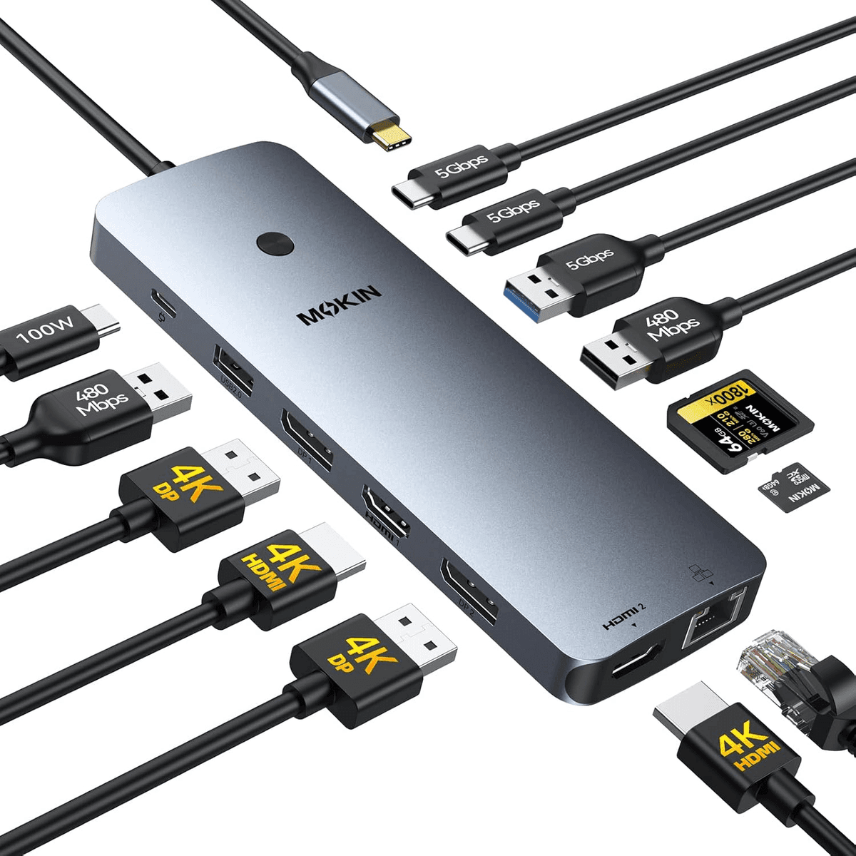 MOKiN 14-in-1 Triple-Display USB-C Docking Station