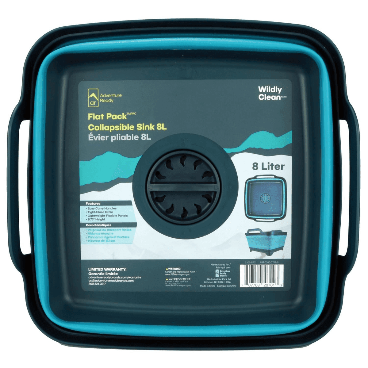 Adventure Ready Flat Pack Collapsible Sink - 8 L, Blue image 3