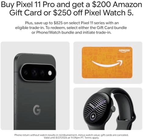 Google Pixel 11 Pro 256GB Unlocked with $200 Amazon Gift Card image 2