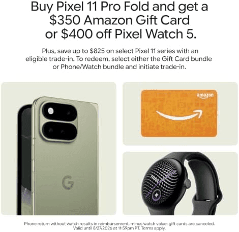 Google Pixel 11 Pro Fold 256GB with $350 Amazon Gift Card image 2