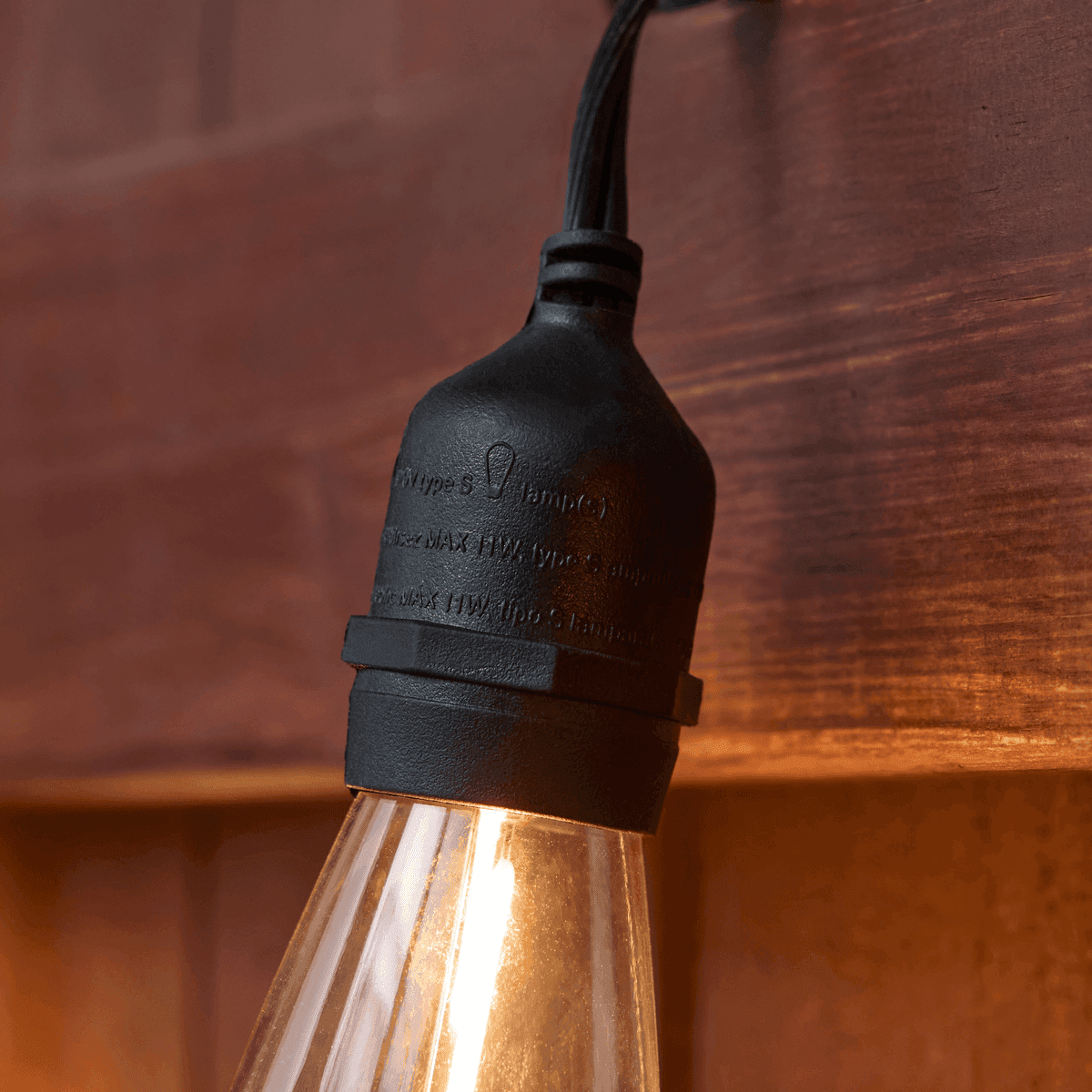 Harbor Breeze 48-ft Plug-in Black Indoor/Outdoor String Light with 24 LED Edison Bulbs image 3