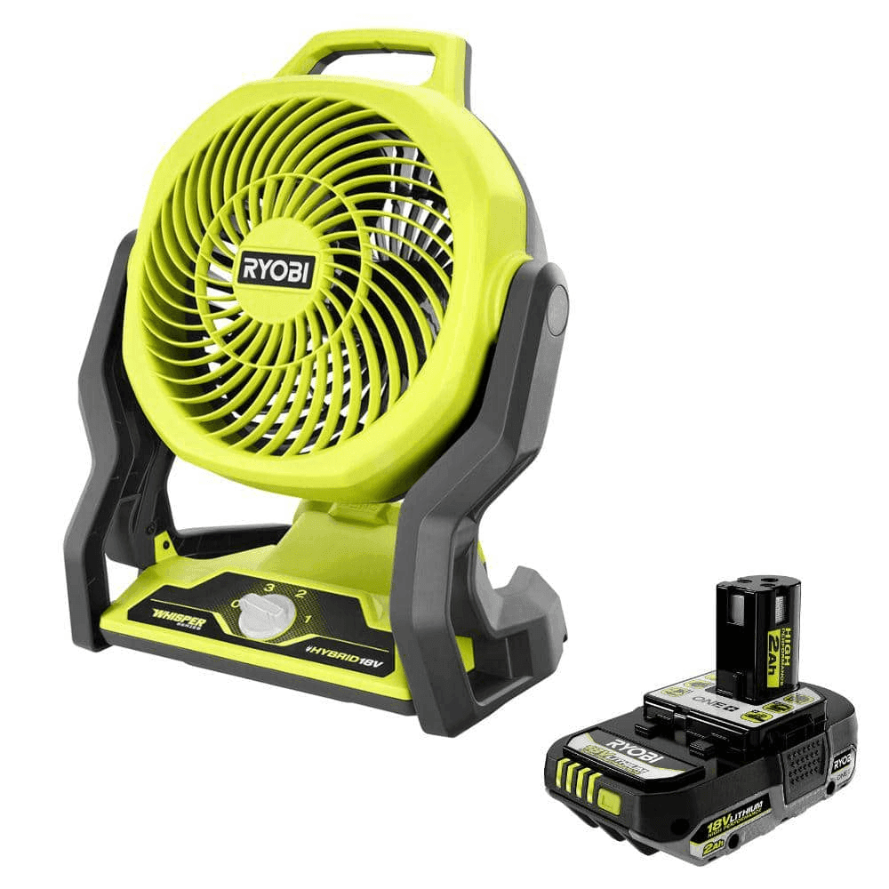RYOBI ONE+ 18V Hybrid 7-1/2 in. Fan with 2.0Ah Battery