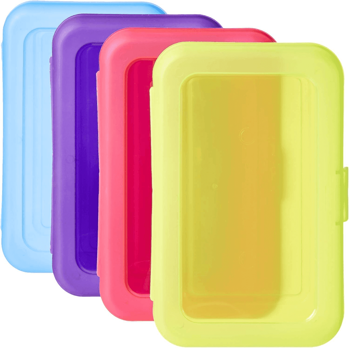 Amazon Basics Large Pencil Cases, Multicolor, 4-Pack