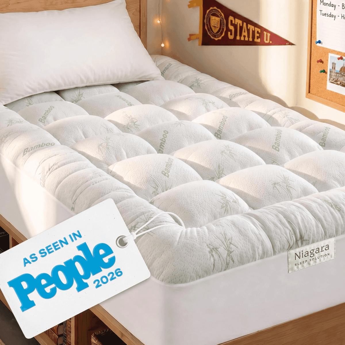 Niagara Sleep Solution Twin XL Cooling Mattress Topper - Green