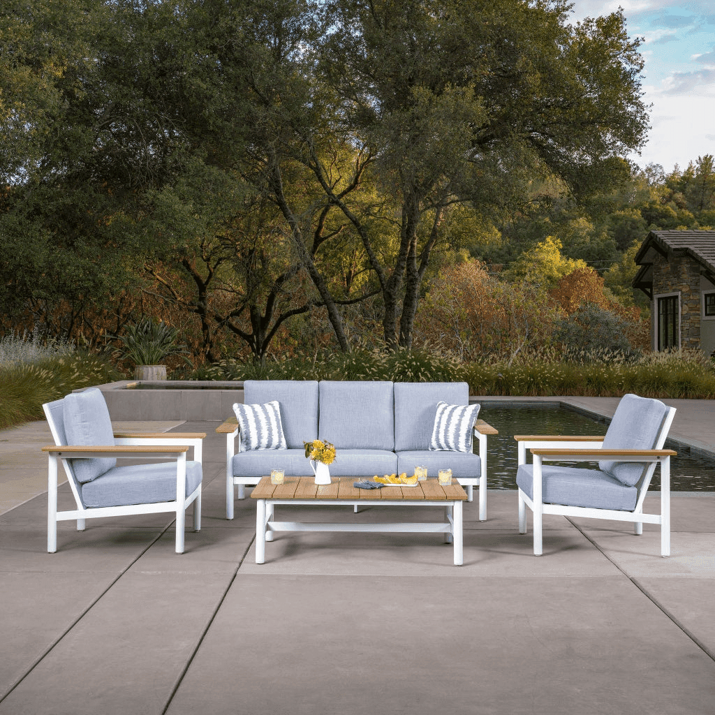 SunVilla Citadel 4-Piece Outdoor Patio Seating Set - White