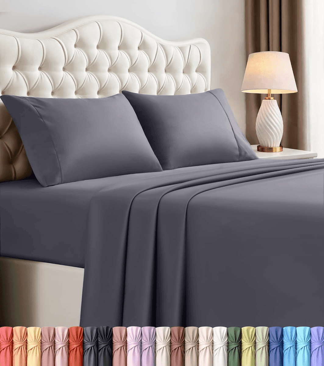 Utopia Bedding Queen Sheet Set - Grey, 4-Piece