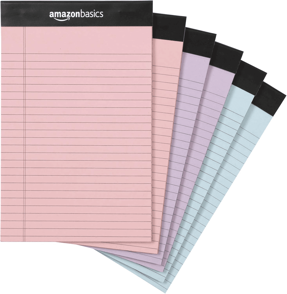 Amazon Basics 5x8 Narrow Ruled Writing Pads 6-Pack $7.07
