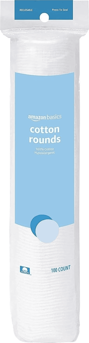 Amazon Basics Hypoallergenic Cotton Rounds 100-Count $2.96