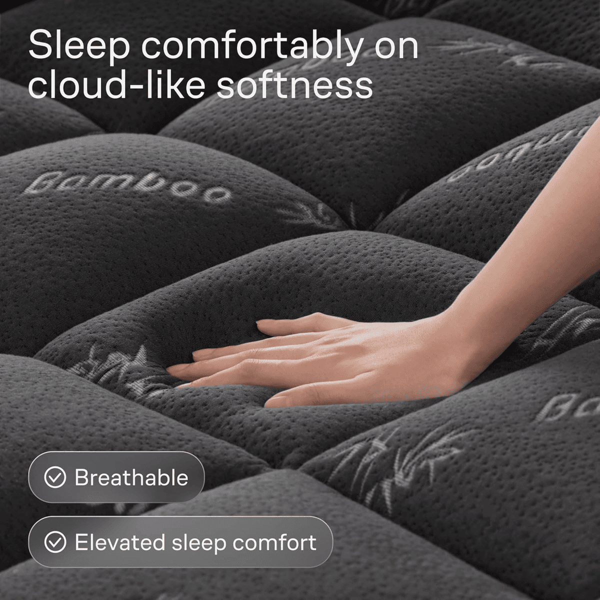Niagara Sleep Solution King Mattress Topper, Dark Gray - $44.99 image 2