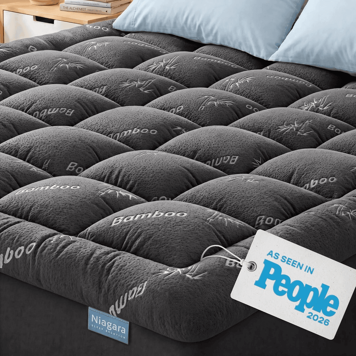 Niagara Sleep Solution King Mattress Topper, Dark Gray - $44.99