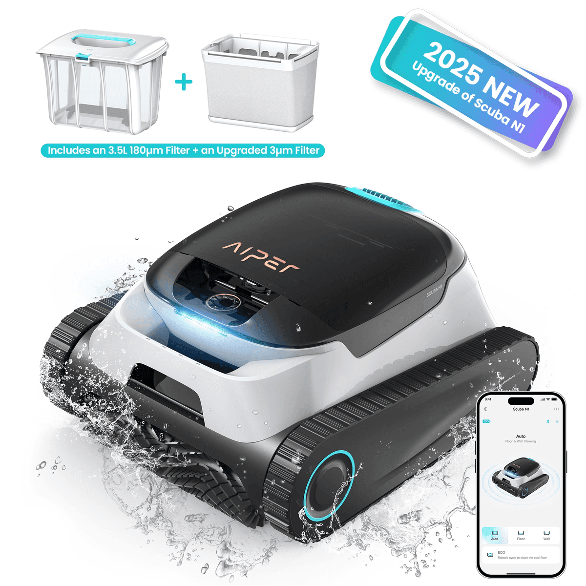 Aiper Scuba N1 Plus Cordless Robotic Pool Vacuum - $549.99