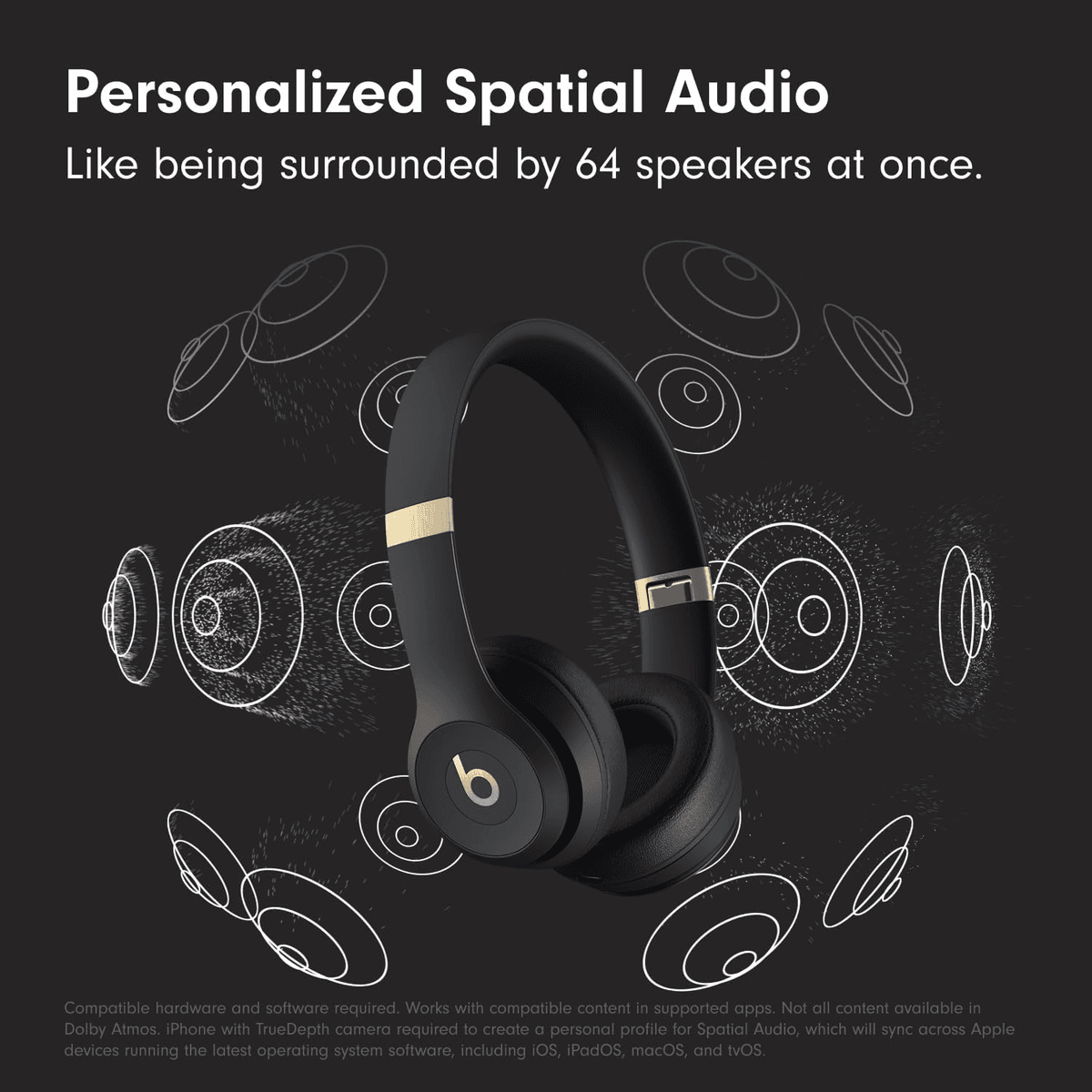 Beats Solo 4 Wireless Headphones, Black & Gold - $129.95 image 4