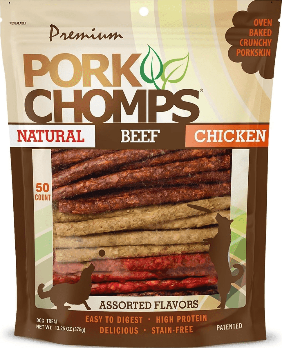 Pork Chomps 5-inch Munchy Sticks Dog Chews, 50 Count