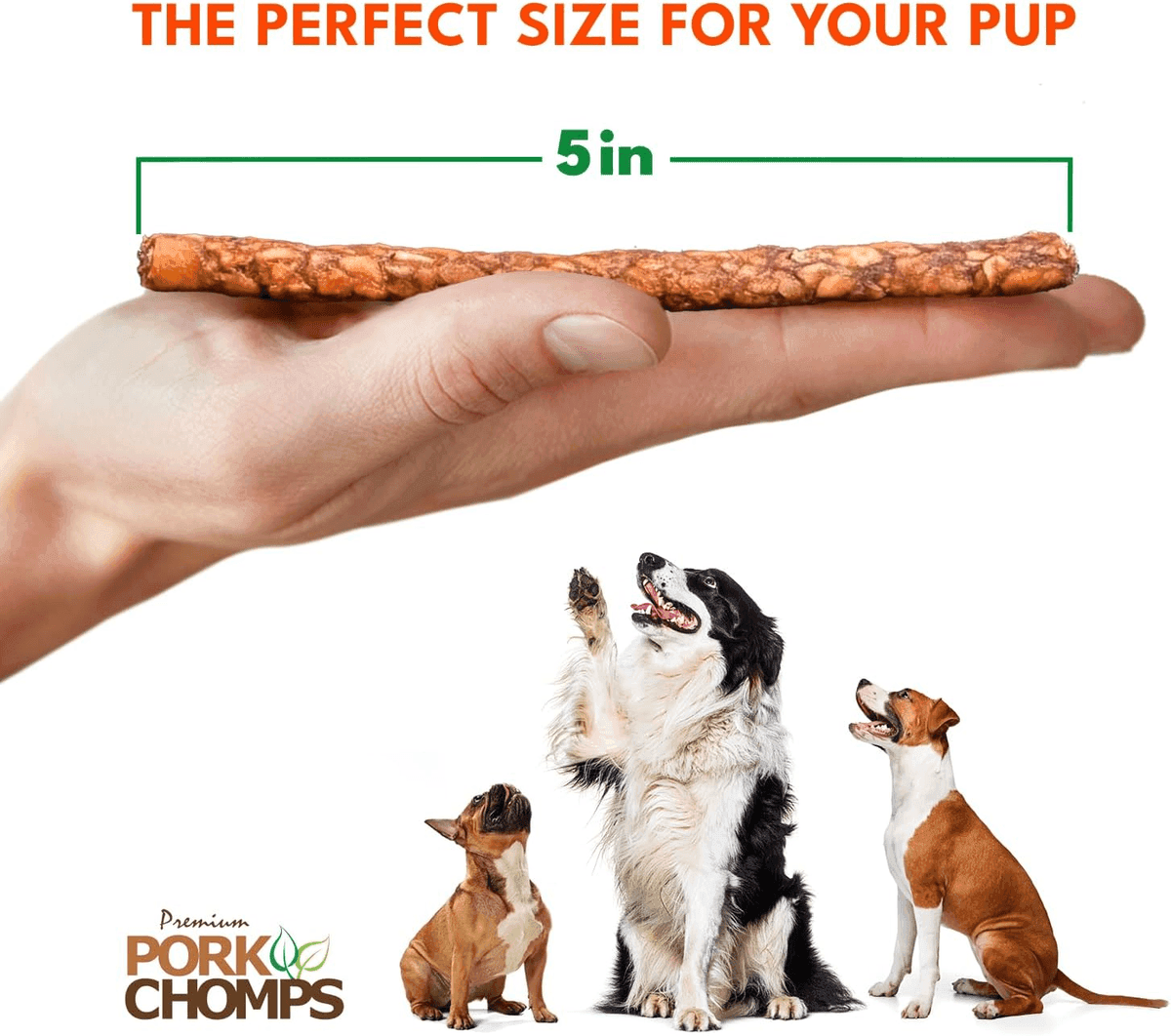 Pork Chomps 5-inch Munchy Sticks Dog Chews, 50 Count image 4