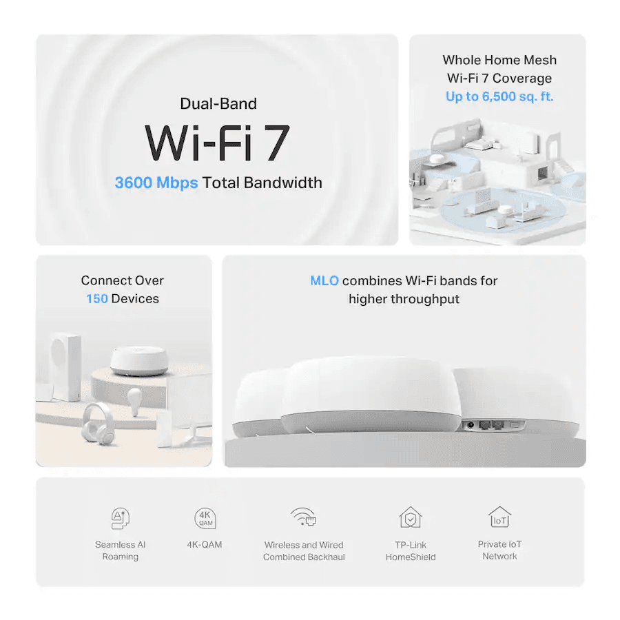TP-Link Deco 7 BE3600 Wi-Fi 7 Mesh Router 3-Pack $209.99 image 4