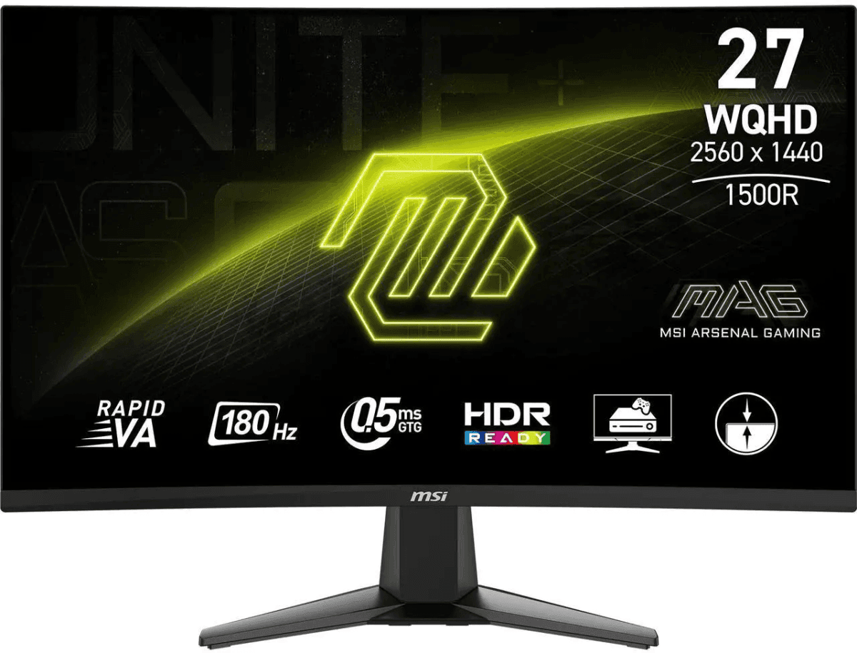 MSI MAG 27CQ6F 27-inch QHD 180Hz Curved Gaming Monitor
