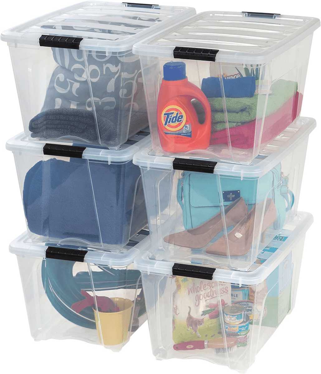 IRIS USA 54-Quart Clear Storage Bins 6-Pack $84.99