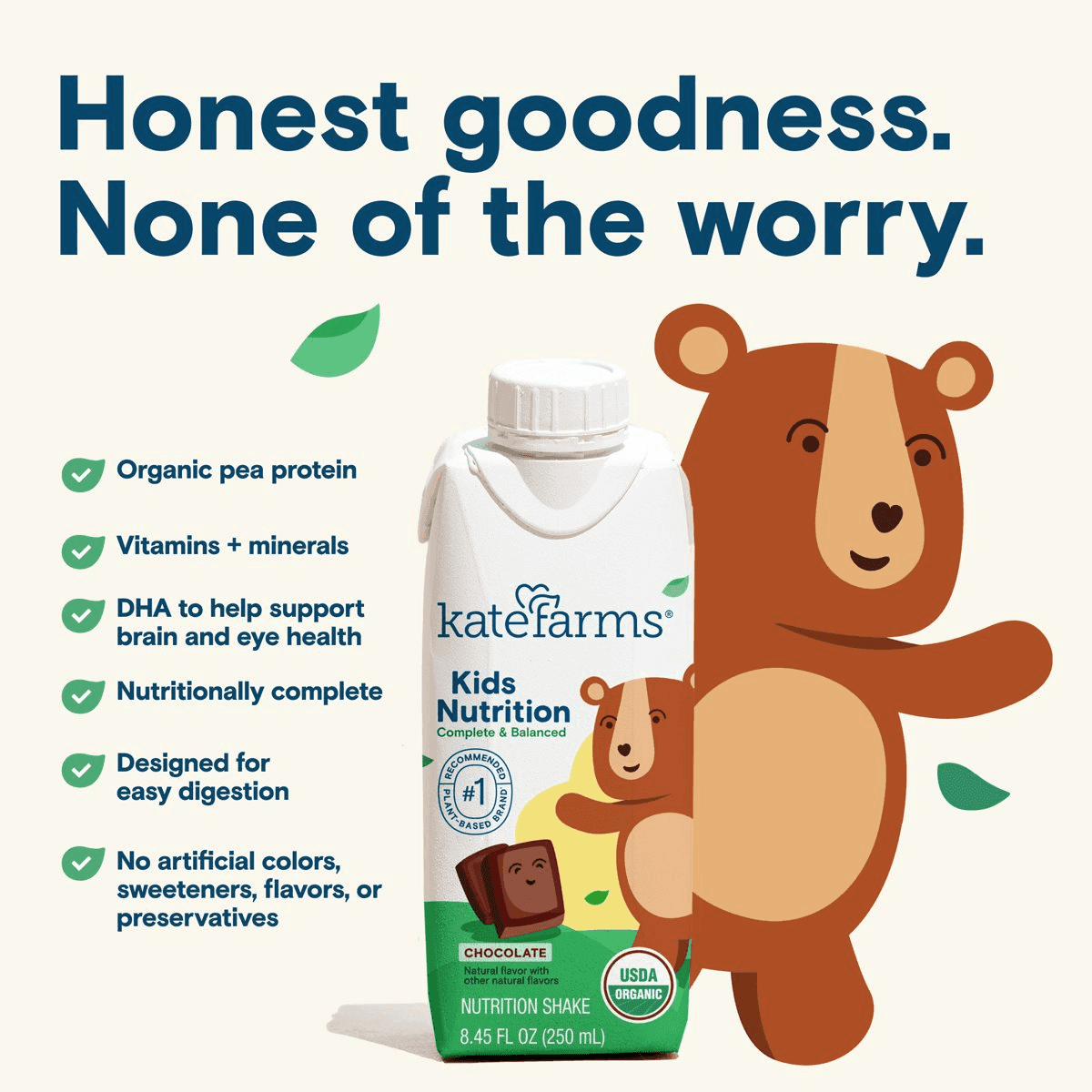 Kate Farms Kids Chocolate Nutrition Shakes 4-Pack image 3