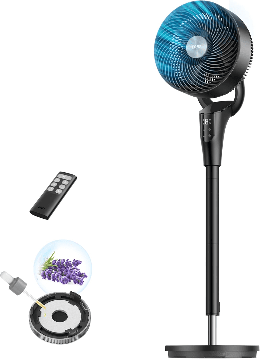 DREO 2026 Upgraded Adjustable Pedestal Fan with Remote